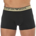 Emporio Armani Shiny Logoband Cotton Boxer Briefs - Black