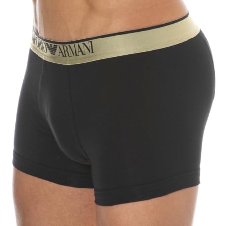 Emporio Armani Boxer Shiny Logoband Coton Noir