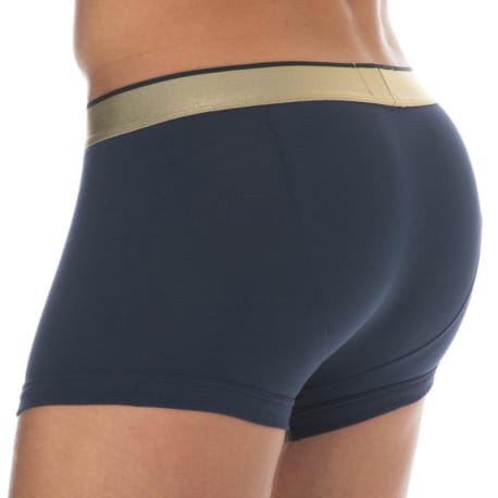 Emporio Armani Shiny Logoband Cotton Boxer Briefs - Navy