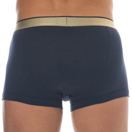 Emporio Armani Boxer Shiny Logoband Coton Bleu Marine