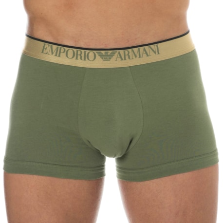 Emporio Armani Boxer Shiny Logoband Coton Olive