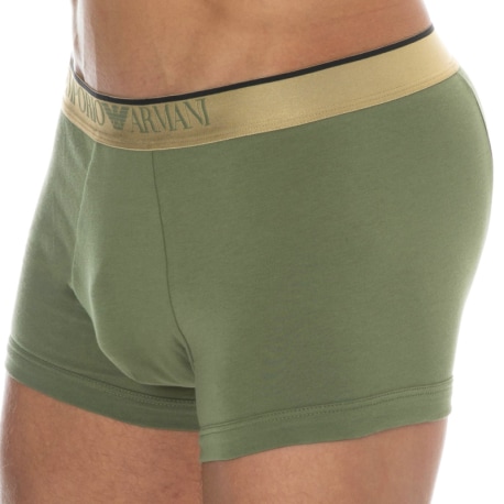 Emporio Armani Boxer Shiny Logoband Coton Olive