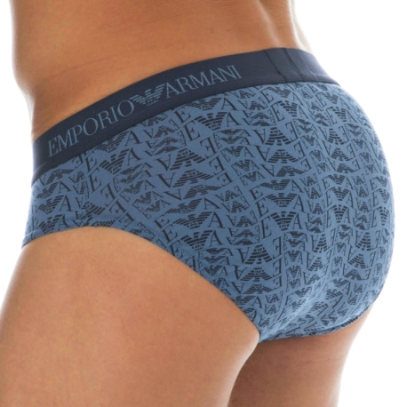 Emporio Armani Pure Cotton Briefs - Blue Logo