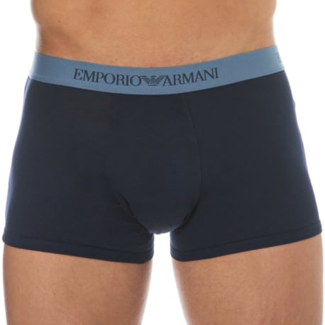 Emporio Armani Pure Cotton Boxer Briefs - Navy - Blue