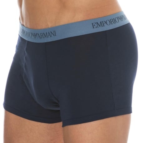 Emporio Armani Pure Cotton Boxer Briefs - Navy - Blue