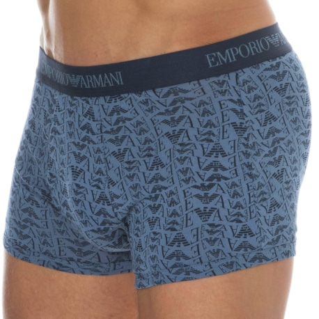 Emporio Armani Boxer Pure Cotton Logo Bleu