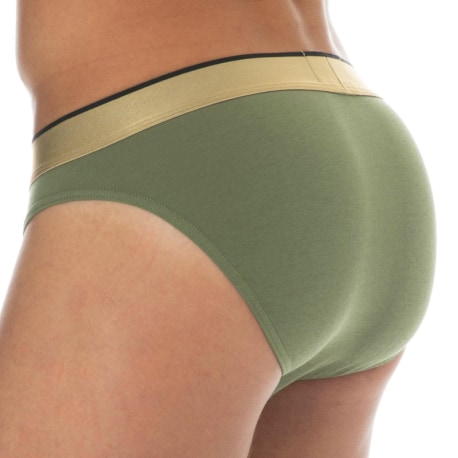 Emporio Armani Slip Shiny Logoband Coton Olive