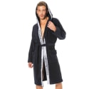 Emporio Armani Micro Sponge Bathrobe with Hood - Navy