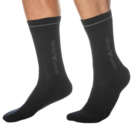 Emporio Armani Coffret Cadeau de 3 Paires de Chaussettes Noires