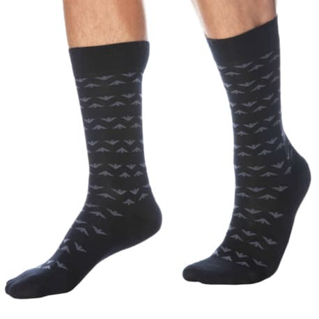 Emporio Armani 3-Pack Casual Cotton Dress Socks - Black