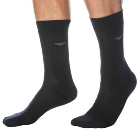 Emporio Armani 3-Pack Casual Cotton Dress Socks - Black