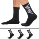 Emporio Armani 3-Pack Sporty Sponge Socks - Black