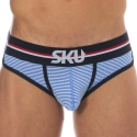 SKU Slip Coton Rayure Bleu - Blanc