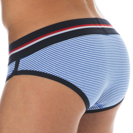 SKU Striped Cotton Briefs - Blue - White