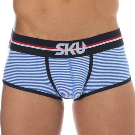 SKU Shorty Coton Rayure Bleu - Blanc