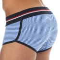 SKU Shorty Coton Rayure Bleu - Blanc