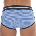 SKU Shorty Coton Rayure Bleu - Blanc