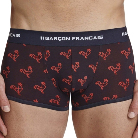 Garçon Français Origami Rooster Cotton Trunks - Navy - Red