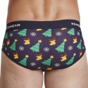 Garçon Français Christmas Kitsch Cotton Briefs - Navy