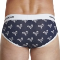 Garçon Français Origami Rooster Cotton Briefs - Navy - White