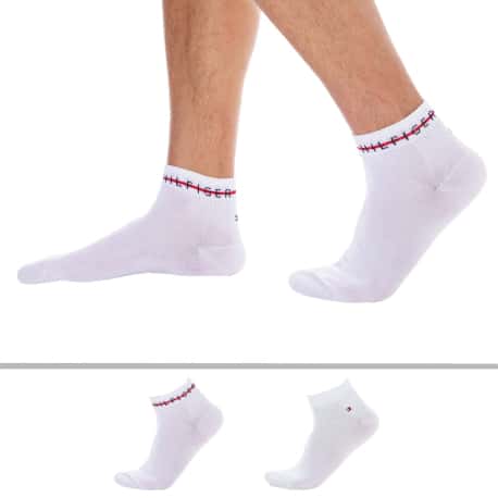 Tommy Hilfiger 2-Pack Iconic Quarter Socks - White