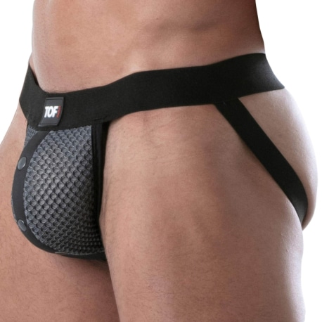 TOF Paris Jock Strap à Boutons-Pression 3D Party - Gris