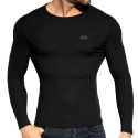 ES Collection Recycled Rib Long Sleeves T-Shirt - Black