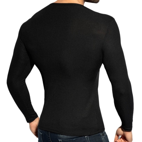 ES Collection Recycled Rib Long Sleeves T-Shirt - Black