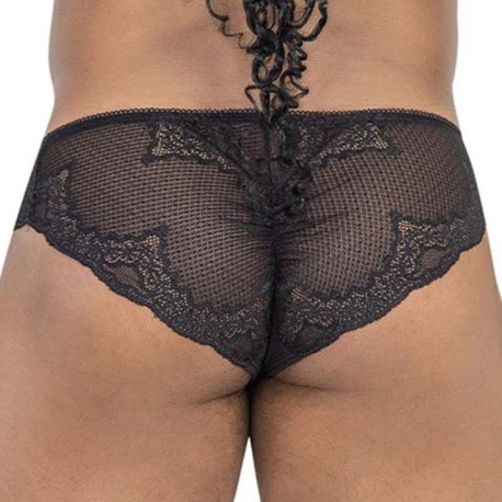 CandyMan Ergonomic Lace Briefs - Black