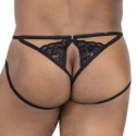 CandyMan Lace Jock Thong - Black