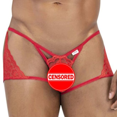 CandyMan Lace Trunk Thong - Red