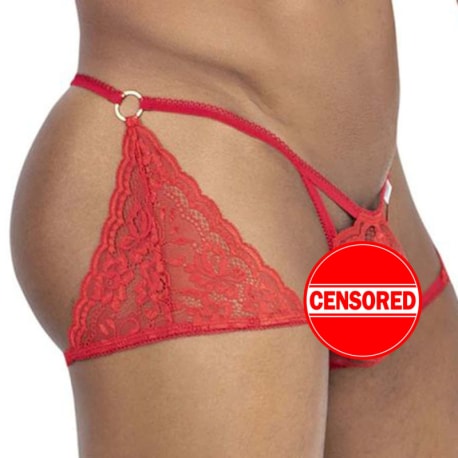 CandyMan String Boxer Dentelle Rouge