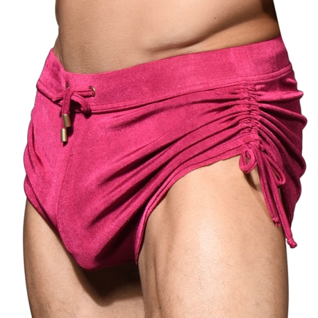 Andrew Christian Sensual Rib Adjustable Shorts - Magenta