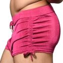 Andrew Christian Sensual Rib Adjustable Shorts - Magenta