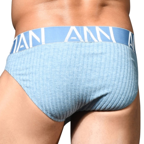 Andrew Christian Almost Naked Essential Rib Briefs - Ocean Blue