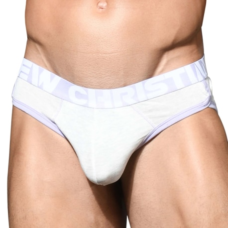 Andrew Christian Slip CoolFlex Modal Show-It Blanc Chiné