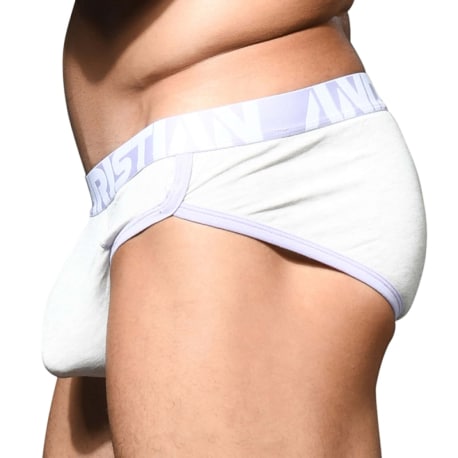 Andrew Christian Slip CoolFlex Modal Show-It Blanc Chiné