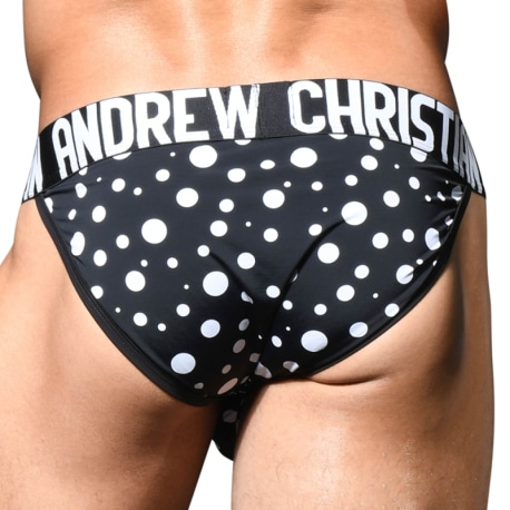 Andrew Christian Almost Naked Polka Dots Tanga Briefs - Black