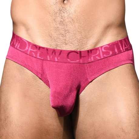 Andrew Christian Almost Naked Sensual Rib Briefs - Magenta