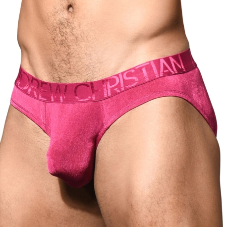 Andrew Christian Almost Naked Sensual Rib Briefs - Magenta