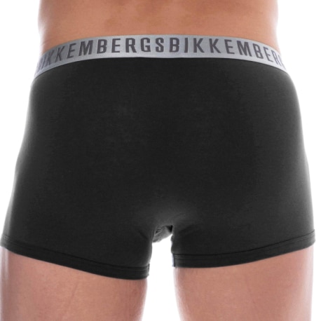 Bikkembergs 2-Pack Silver Cotton Boxer Briefs - Black