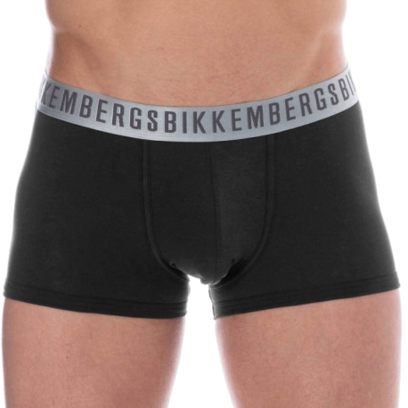 Bikkembergs 2-Pack Silver Cotton Boxer Briefs - Black