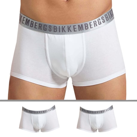 Bikkembergs 2-Pack Silver Cotton Boxer Briefs - White