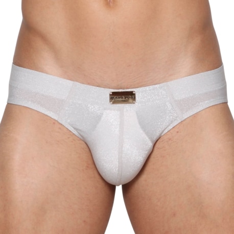 Marcuse Glisten Briefs - White - Silver