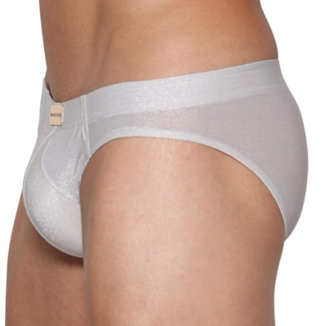 Marcuse Slip Glisten Blanc - Argent