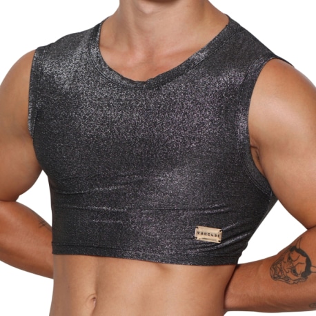 Marcuse Glisten Crop Top - Black - Silver