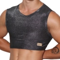 Marcuse Crop Top Glisten Noir - Argent