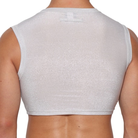 Marcuse Crop Top Glisten Blanc - Argent