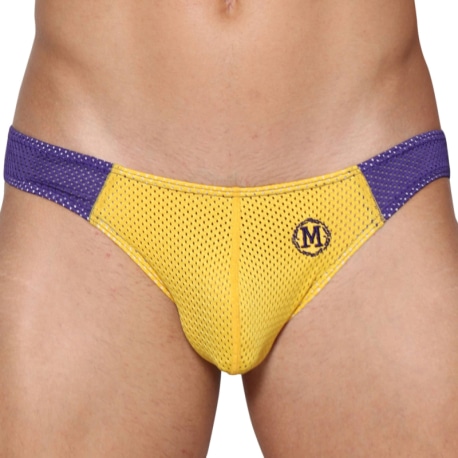 Marcuse Slip Bikini Tahiti Jaune - Violet