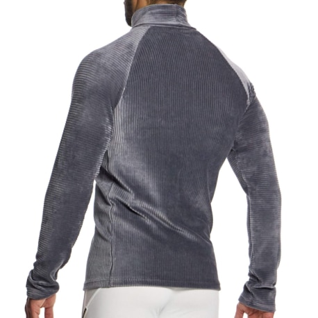 Modus Vivendi Corduroy Rollneck Top - Grey